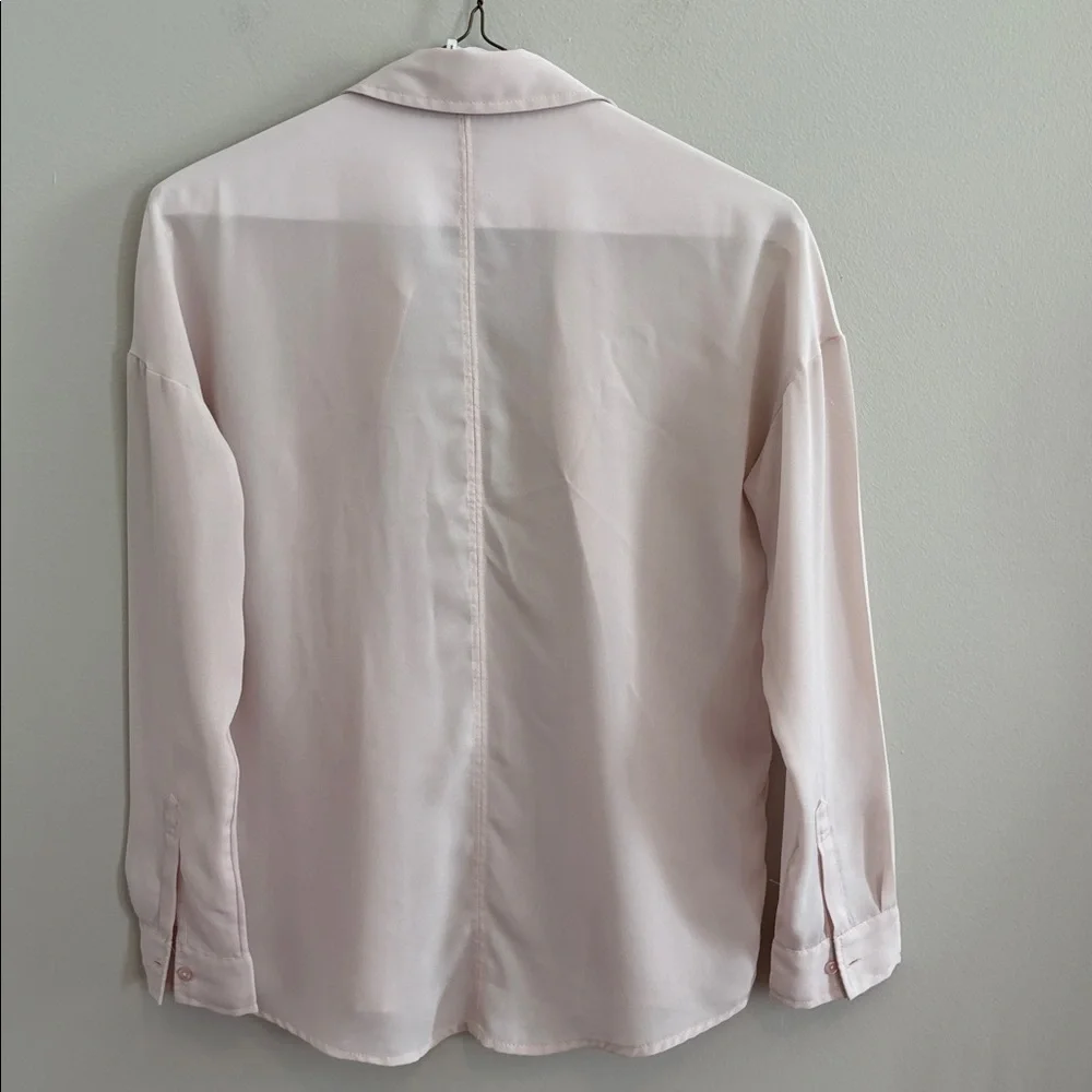 Frenchi Blush Pink Sheer Blouse - Picture 7 of 7